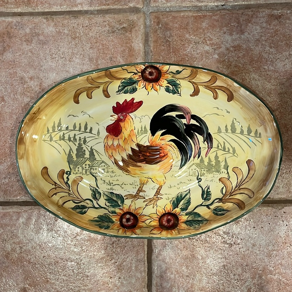 Serve Plate Rooster. Maxcera